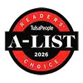 Isolated TulsaPeople A LIST 2026 badge
